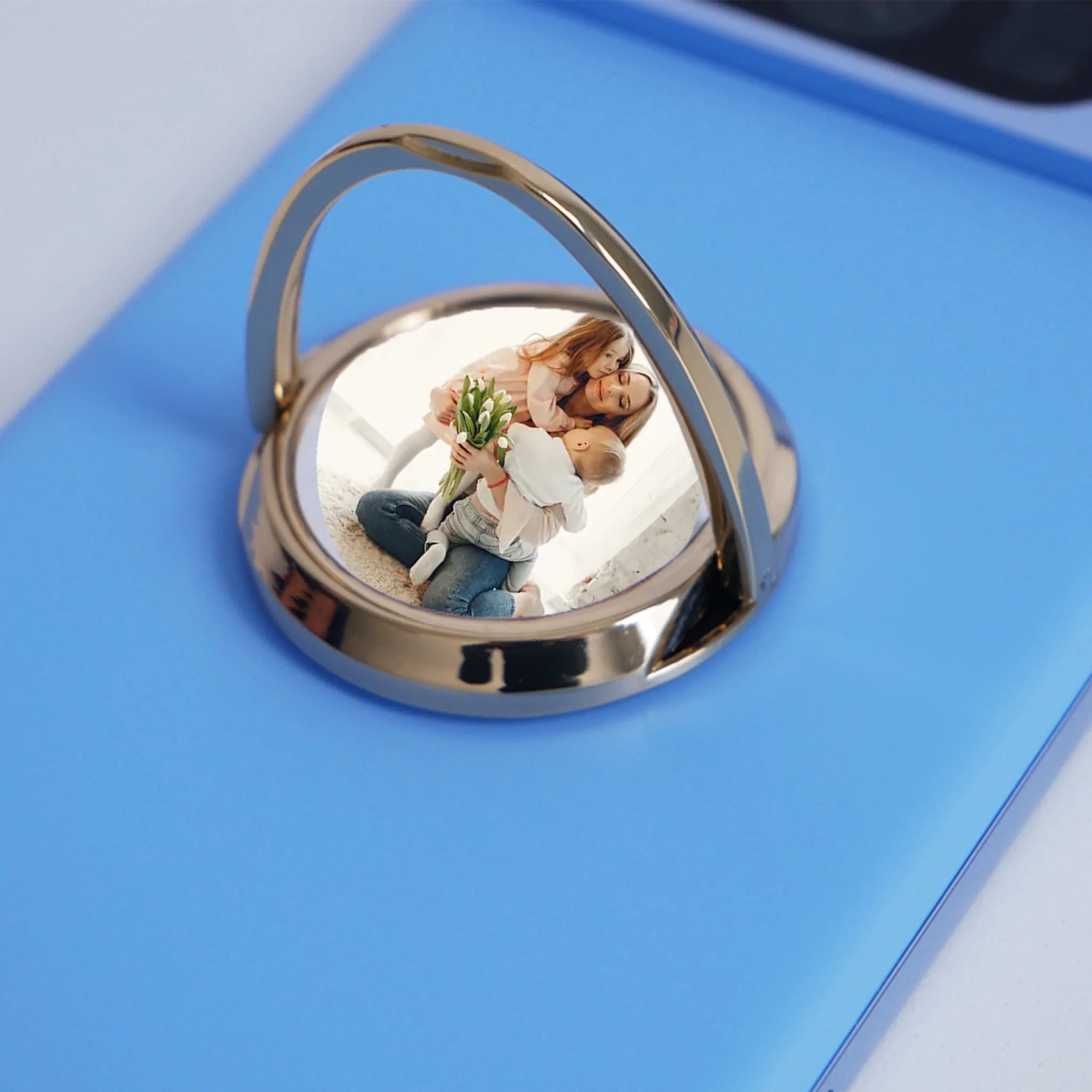 Egyedi képes telefontartó gyűrű ajándék karácsonyra anyának