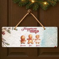 Karácsonyi ajándék dísztábla nagymamáknak választható mézeskalács figurákkal