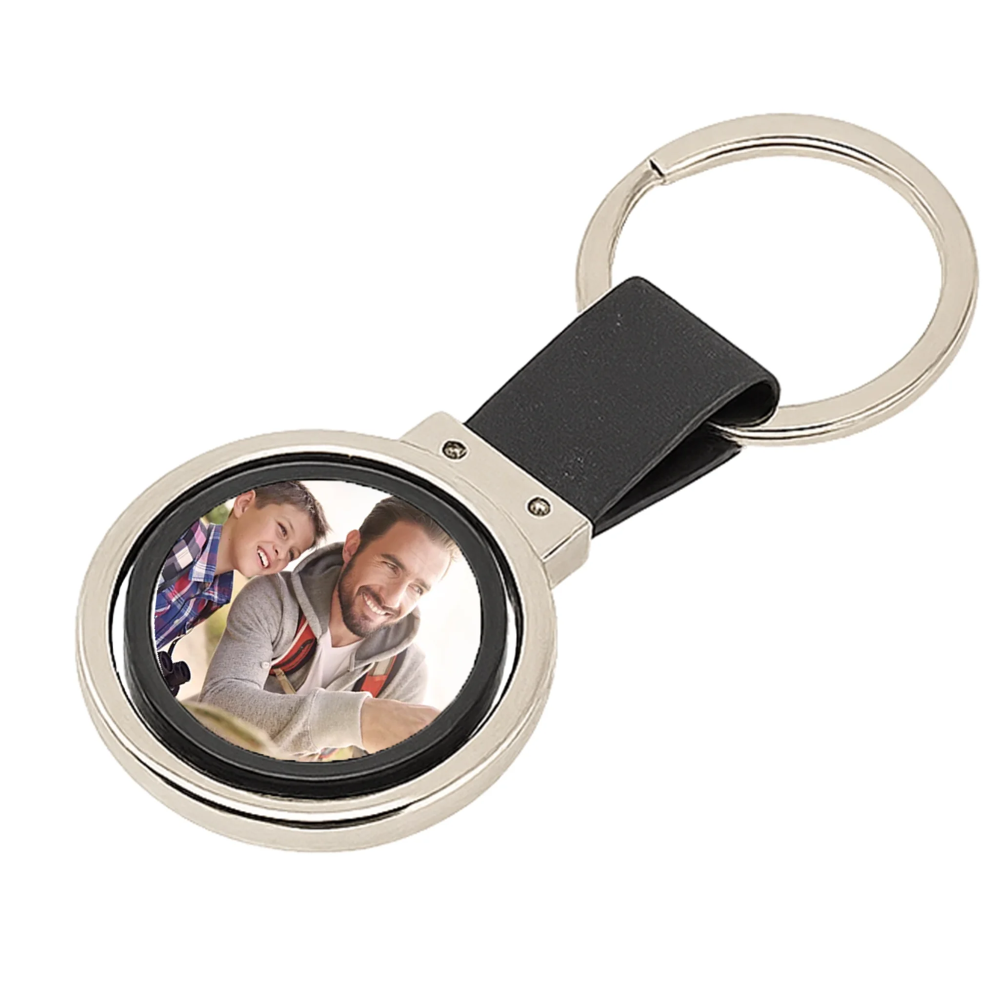 Karácsonyi ajándék apának - egyedi képes kétoldalas kulcstartó