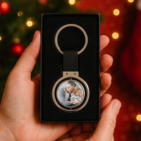 Nagypapa karácsonyi ajándék - egyedi képes kétoldalas kulcstartó