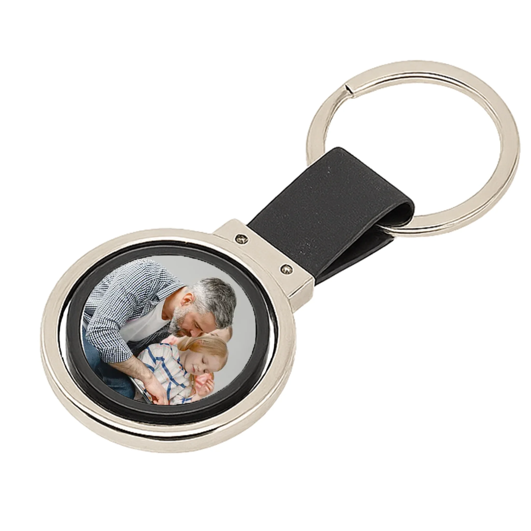 Nagypapa karácsonyi ajándék - egyedi képes kétoldalas kulcstartó