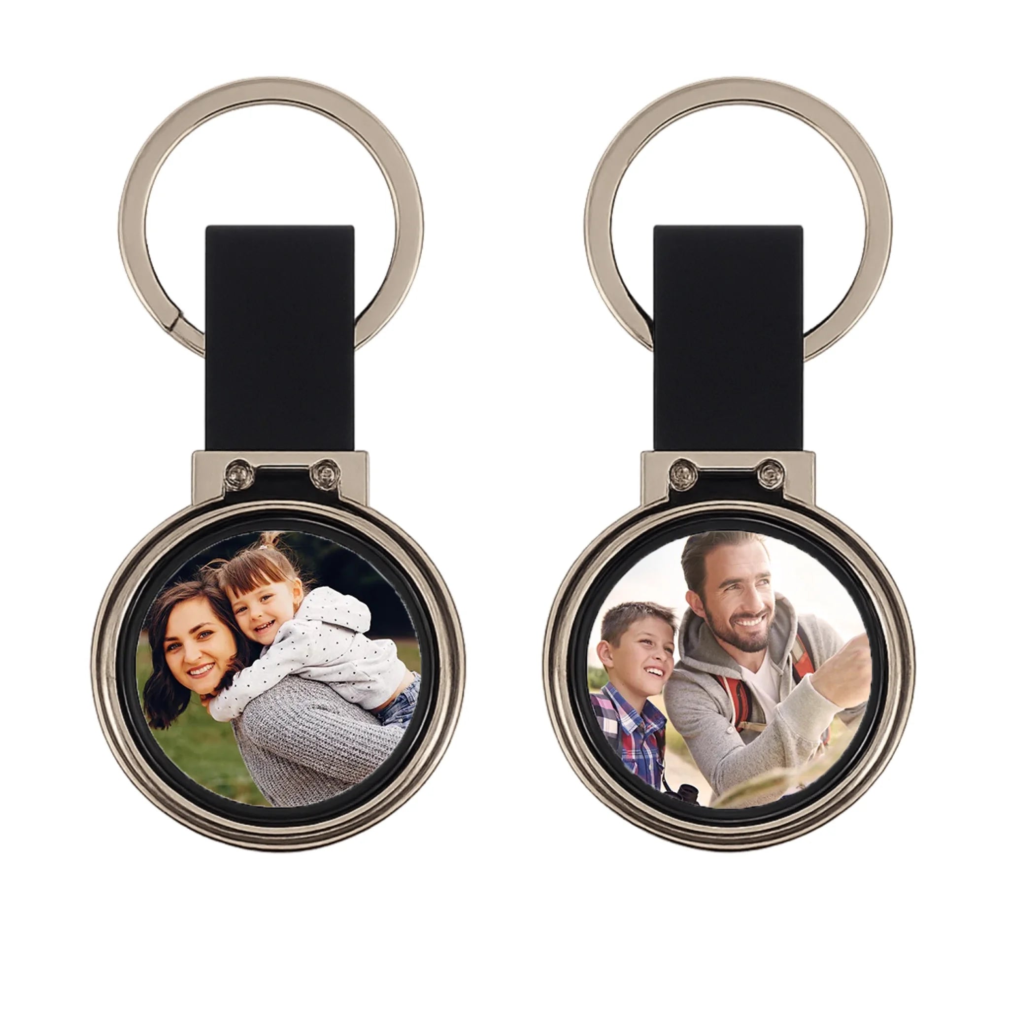 Karácsonyi ajándék apának - egyedi képes kétoldalas kulcstartó