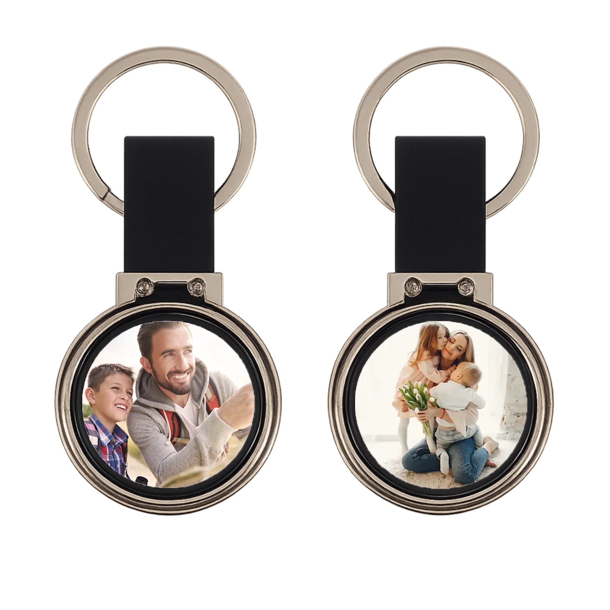 Ajándék karácsonyra anyának - egyedi képes kétoldalas kulcstartó