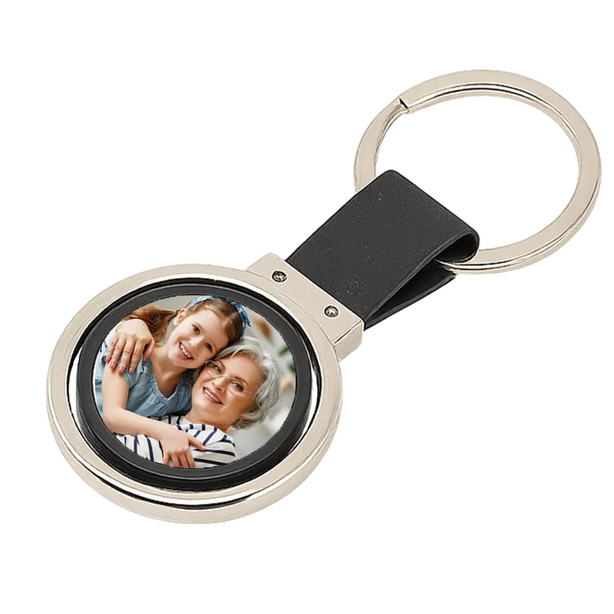 Ajándék nagymamának karácsonyra- egyedi képes kétoldalas kulcstartó