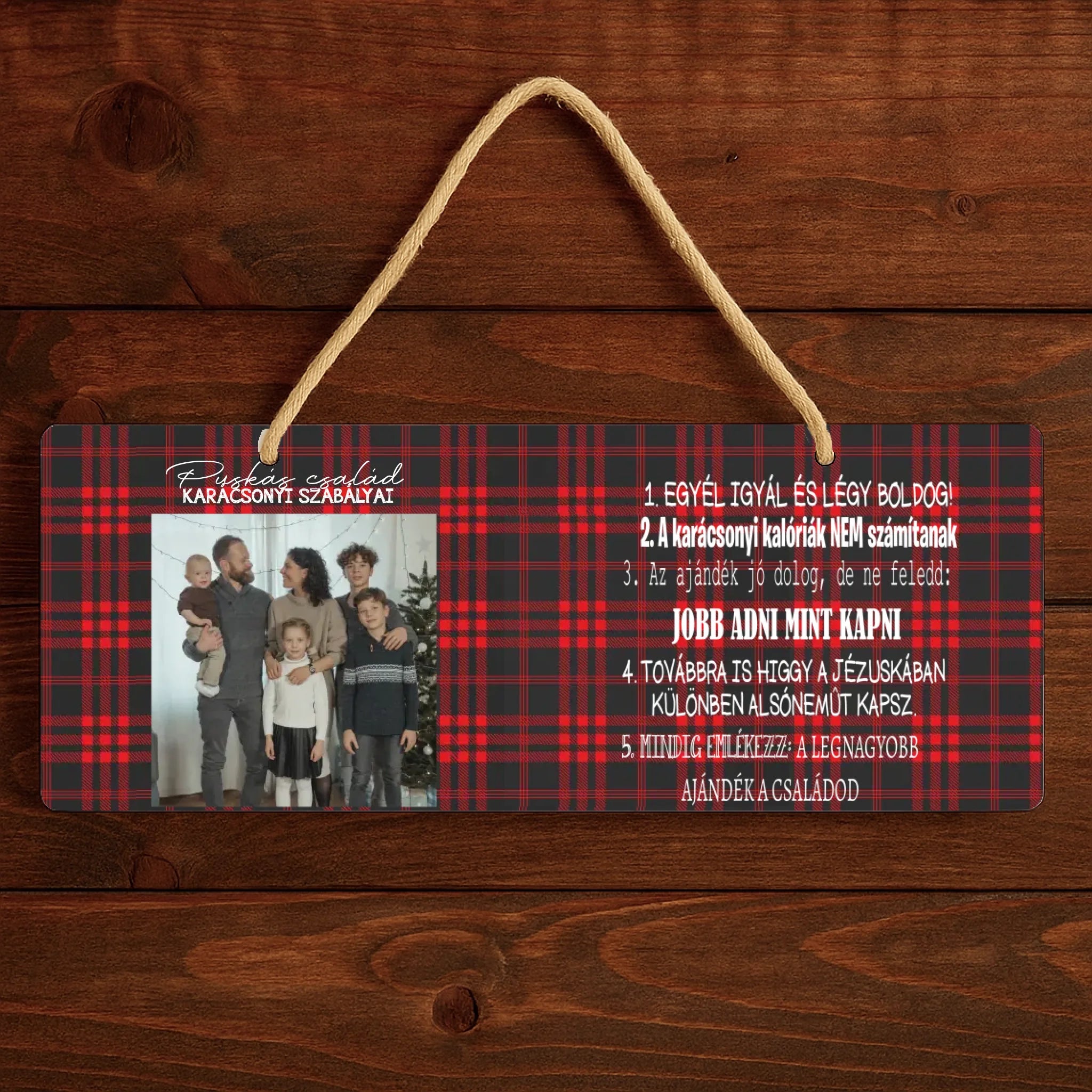 Karácsonyi egyedi képes tábla