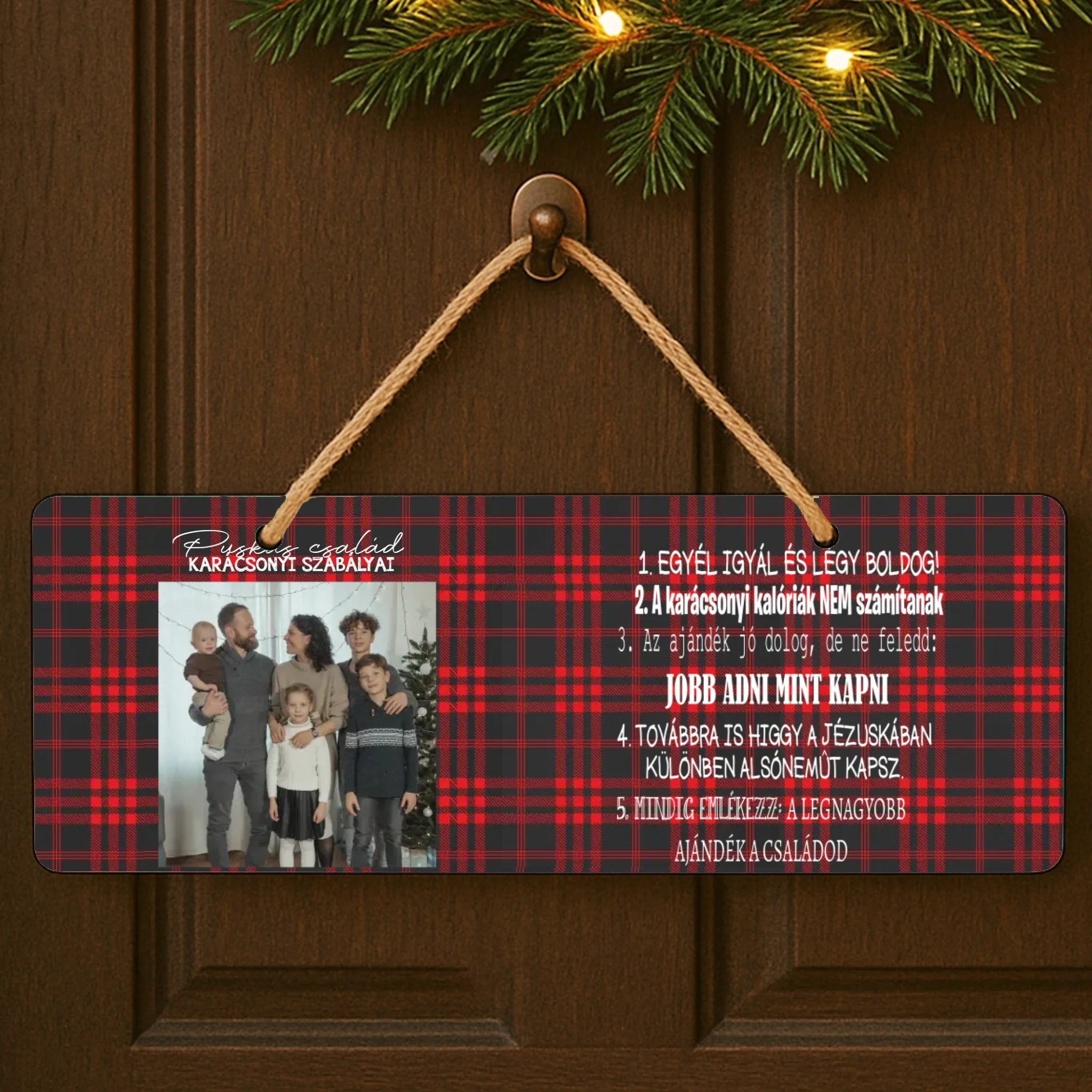 Karácsonyi egyedi képes tábla