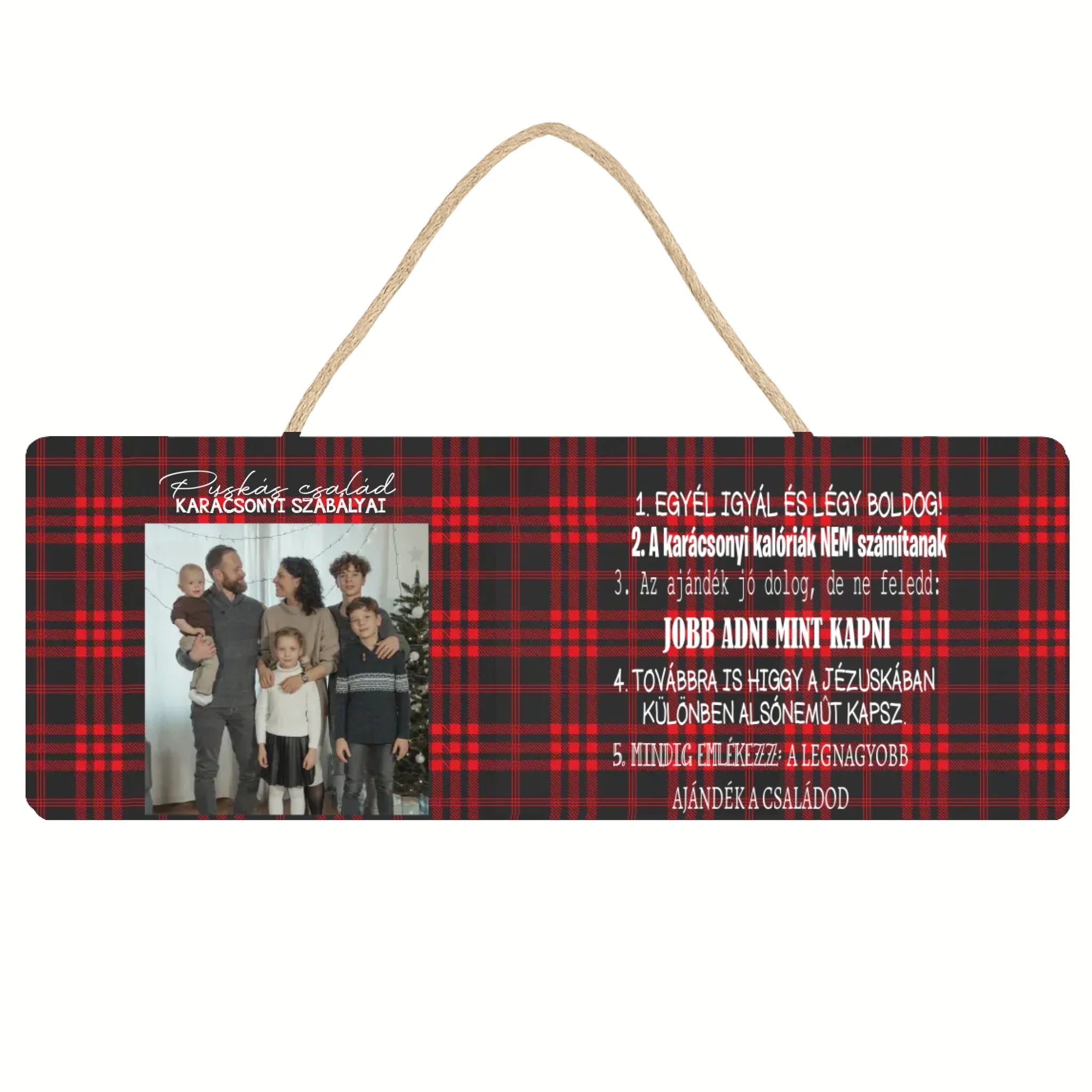 Karácsonyi egyedi képes tábla