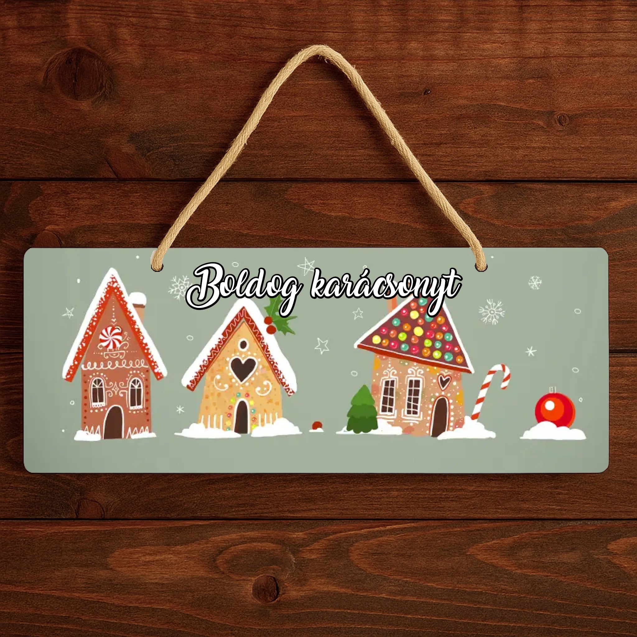 Karácsonyi tábla egyedi felirattal