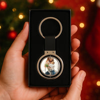 Ajándék karácsonyra anyának - egyedi képes kétoldalas kulcstartó
