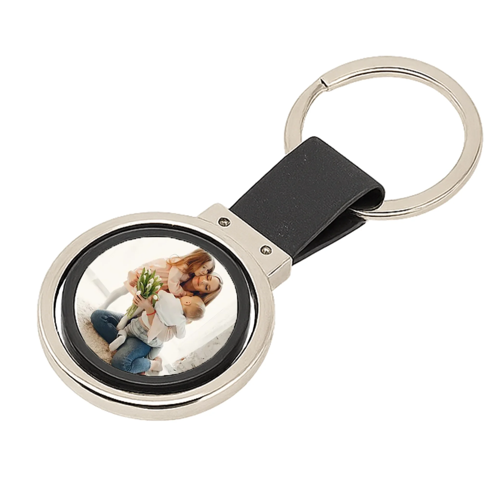 Ajándék karácsonyra anyának - egyedi képes kétoldalas kulcstartó