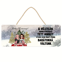 Szerkeszthető karakteres karácsonyi dísztábla munkatársaknak idézettel