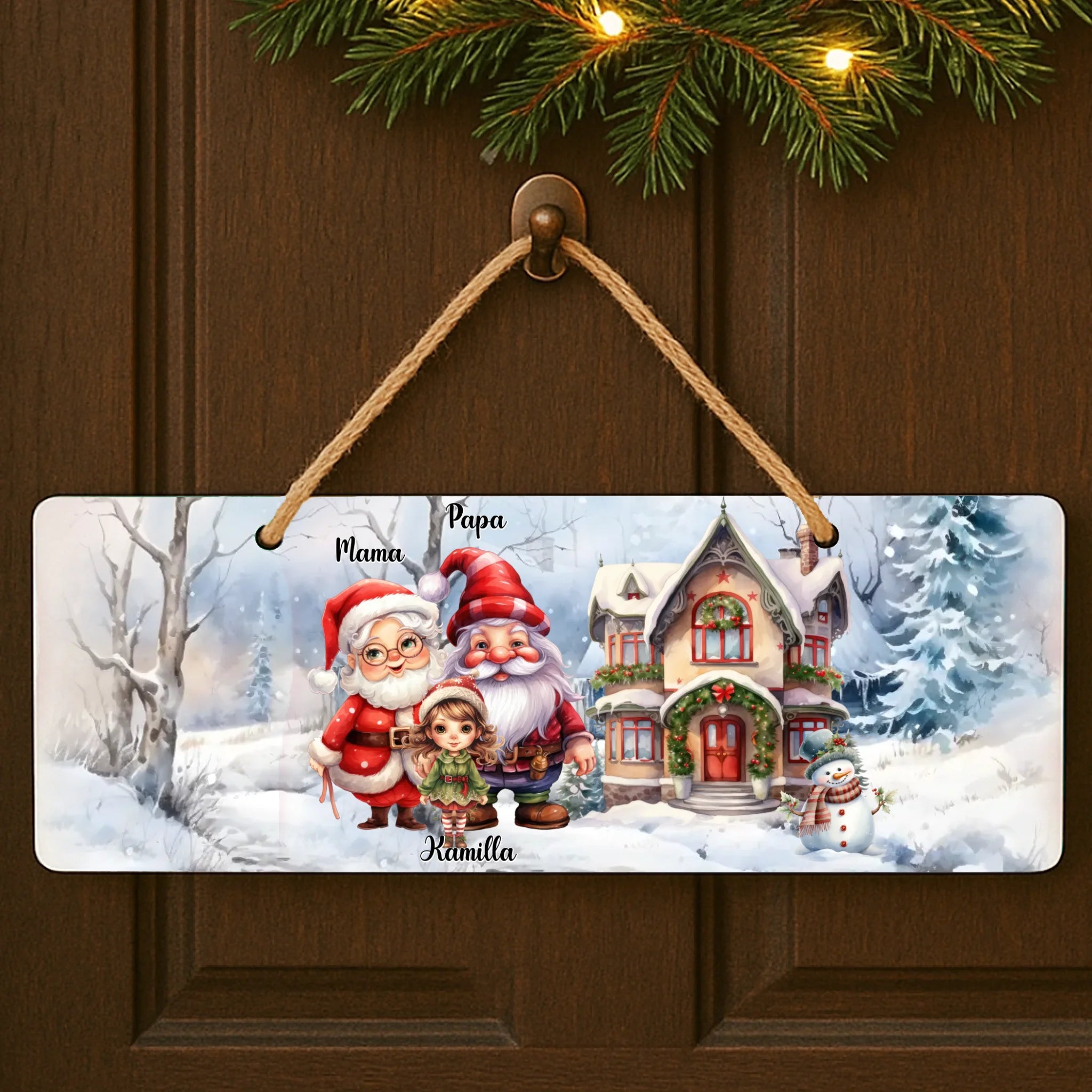 Szerkeszthető karácsonyi mintás ajándék dísztábla