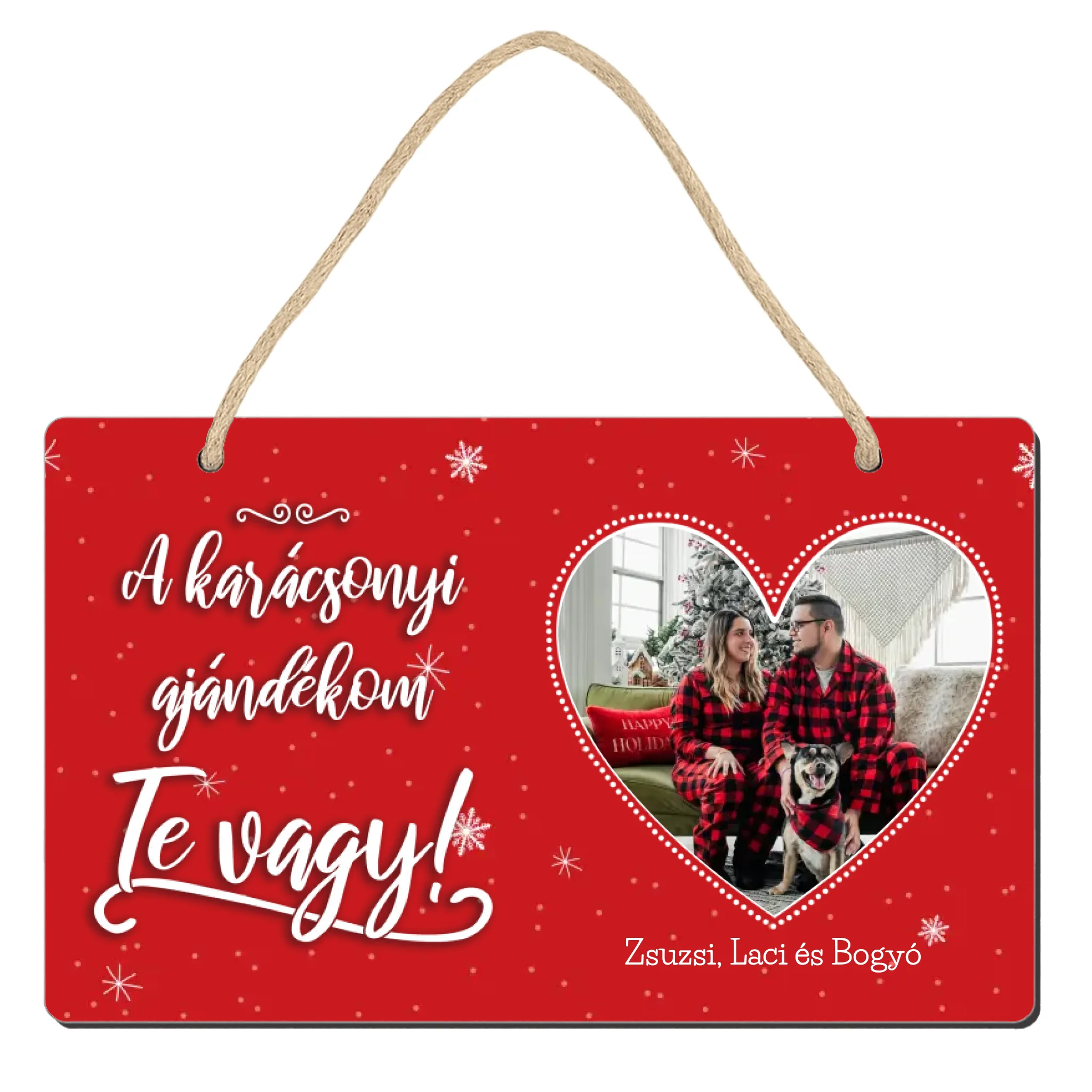 A karácsonyi ajándékom Te vagy - egyedi fényképes dísztábla