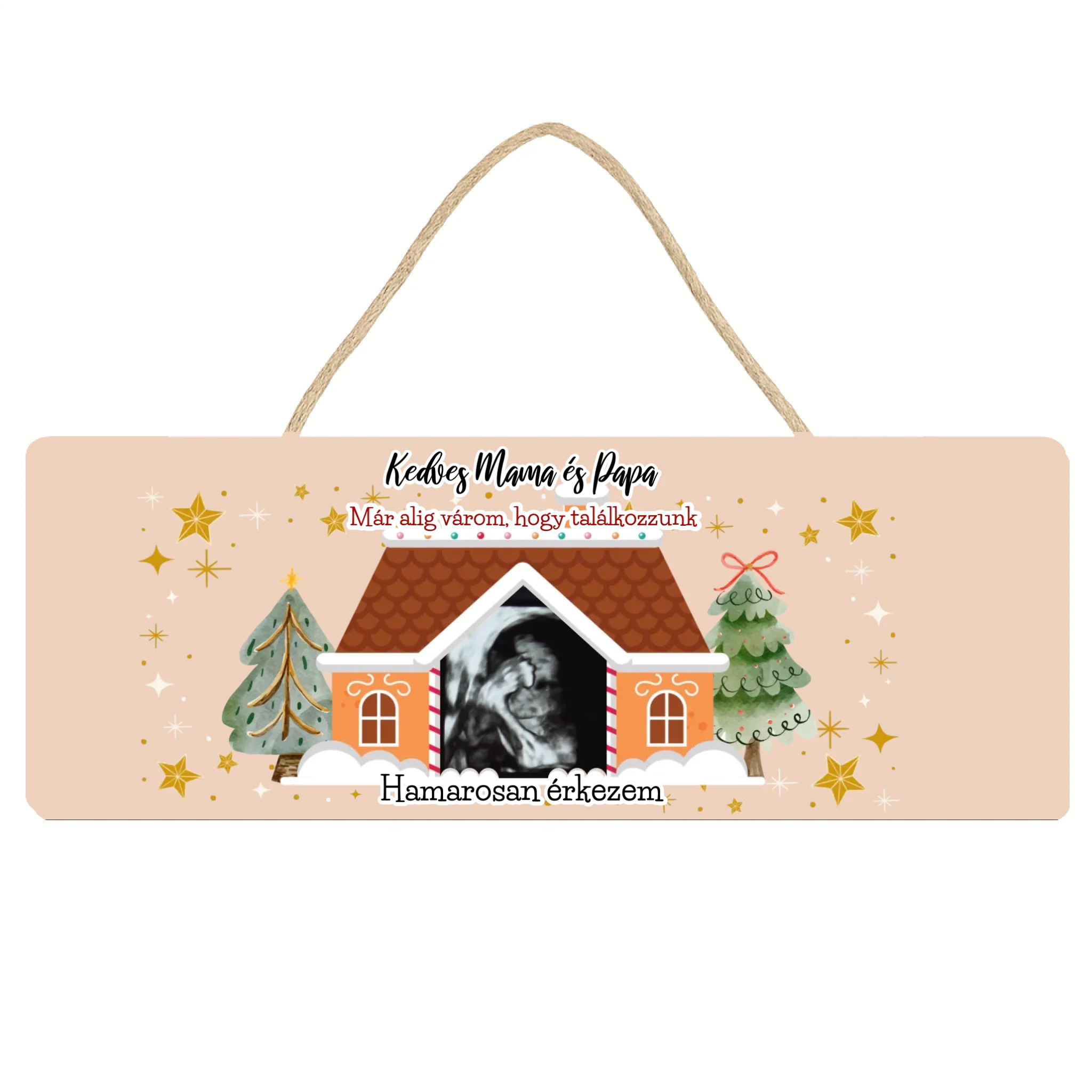 Karácsonyi ajándék dísztábla ultrahang fotóval