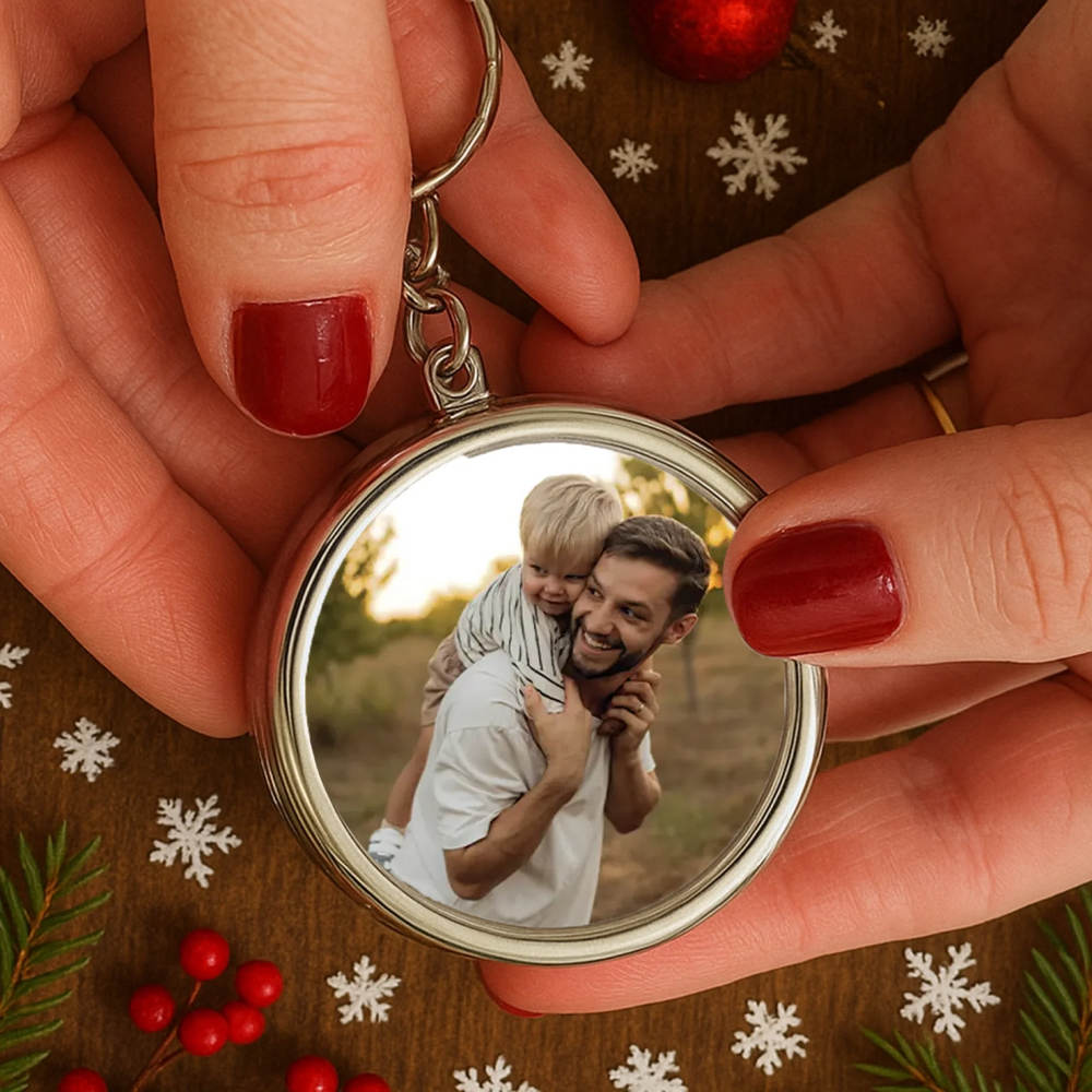 Univerzális kulcstartó egyedi képpel apáknak