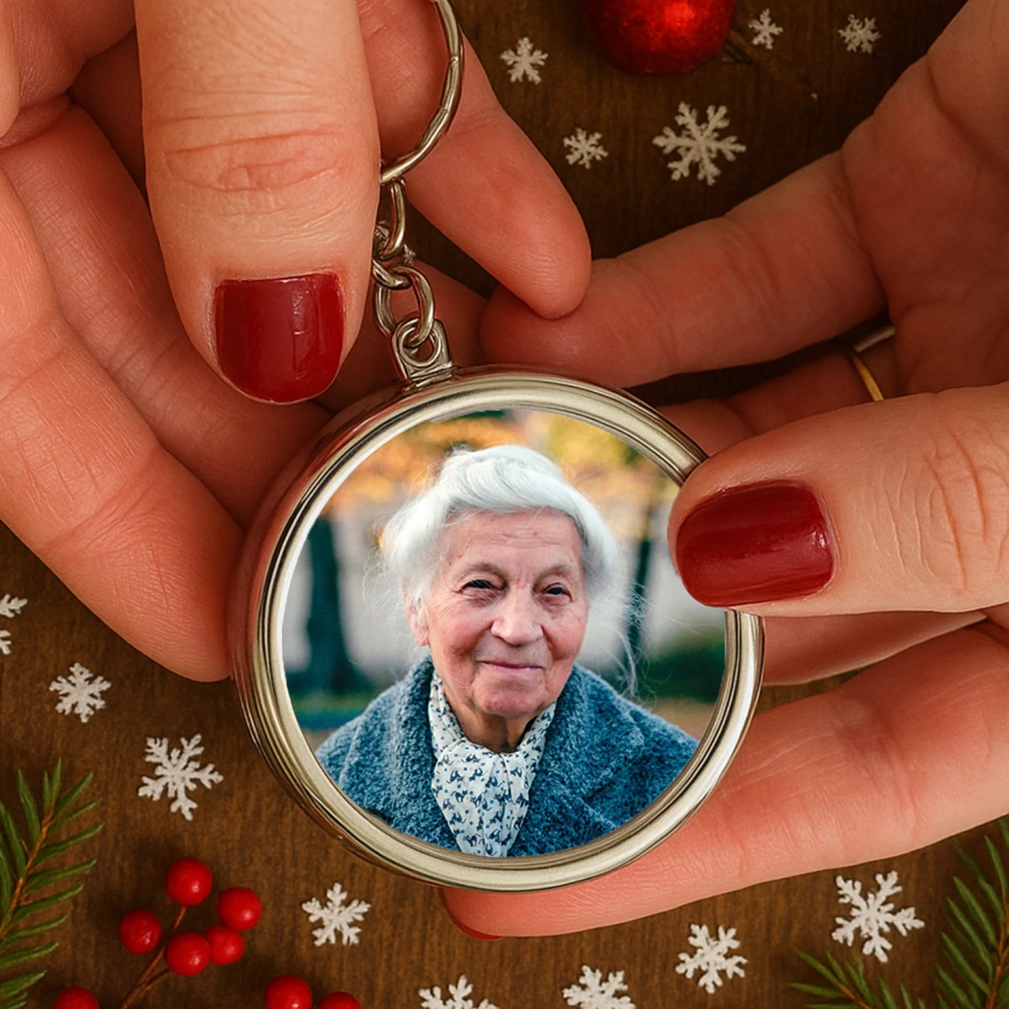 Univerzális kulcstartó egyedi képpel nagymamáknak