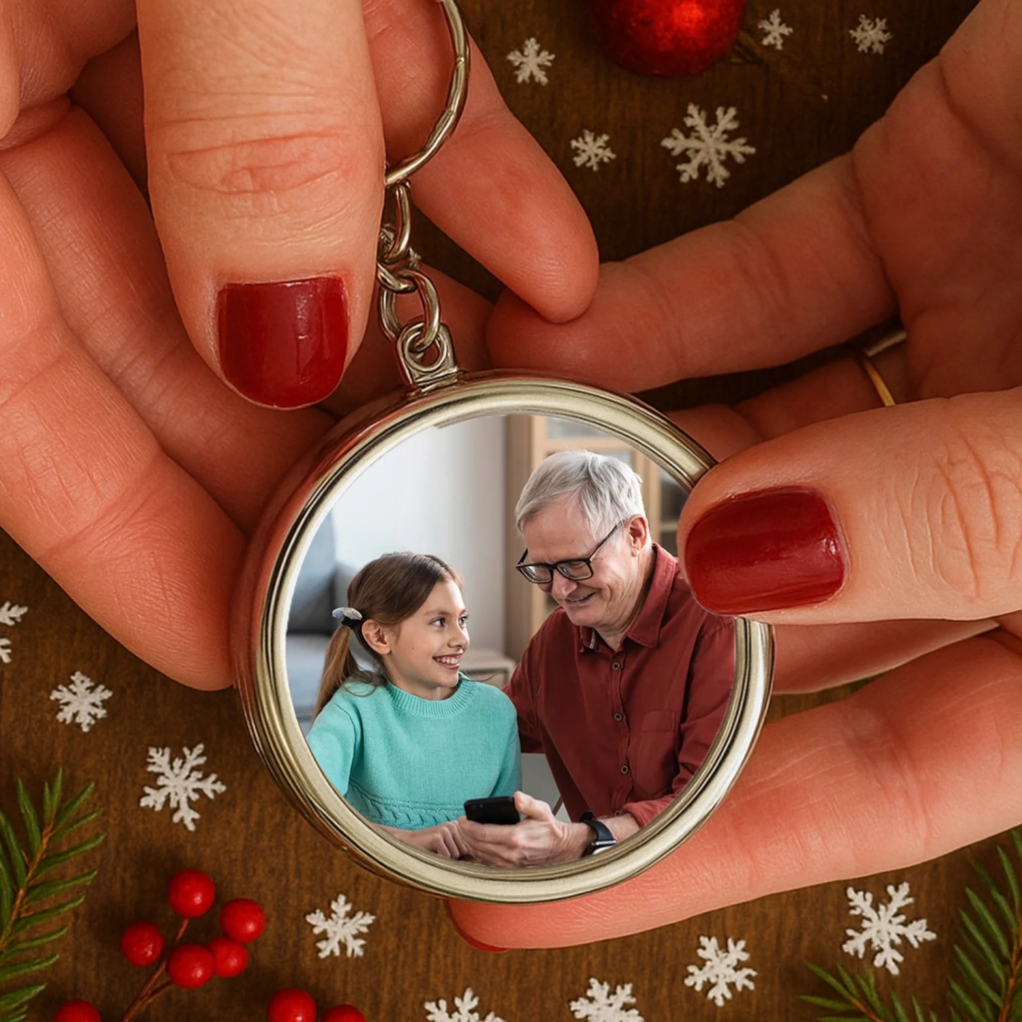 Univerzális kulcstartó egyedi képpel nagypapáknak