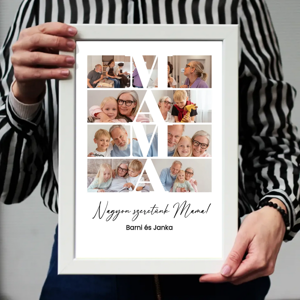 Mama fotómontázs egyedi felirattal