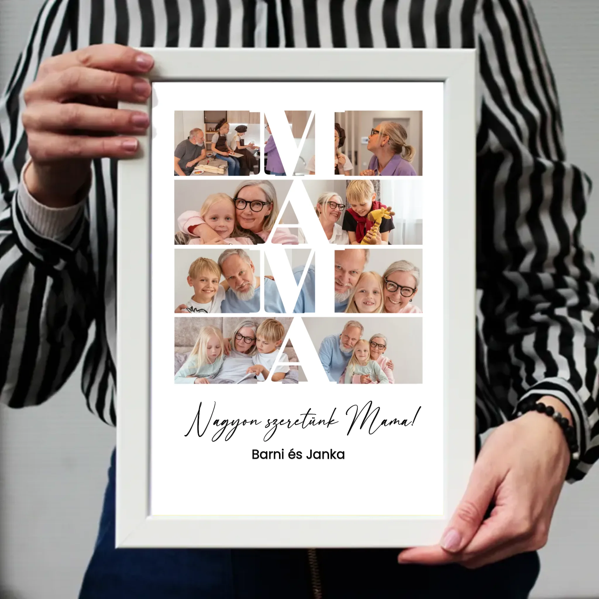 Mama fotómontázs egyedi felirattal