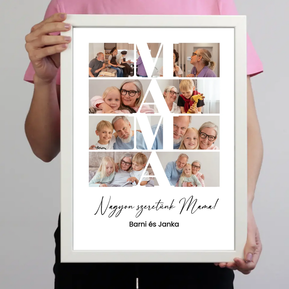 Mama fotómontázs egyedi felirattal