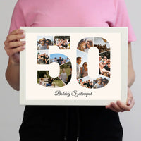 Ötvenes szülinapi montázs falikép