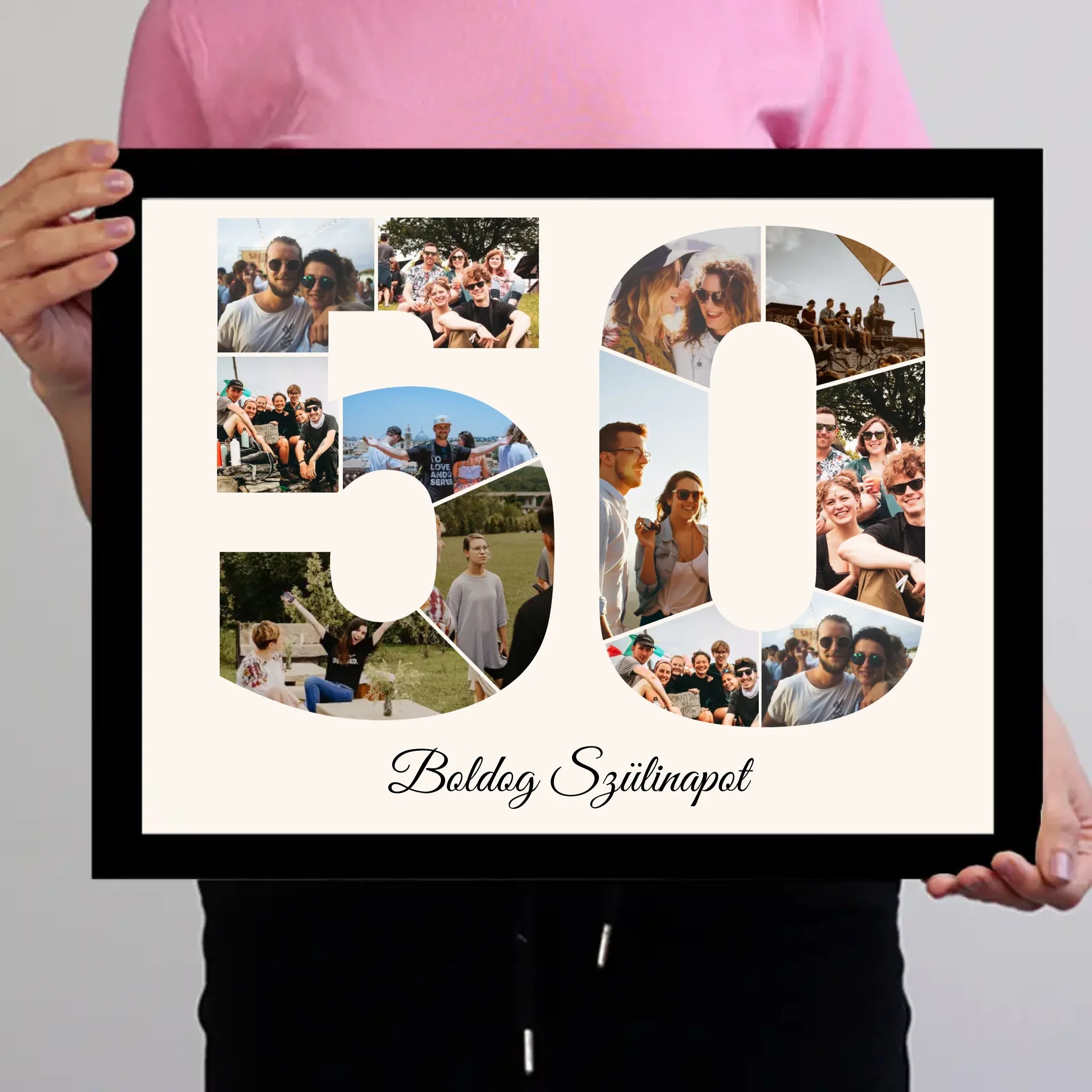 Ötvenes szülinapi montázs falikép
