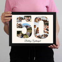 Ötvenes szülinapi montázs falikép