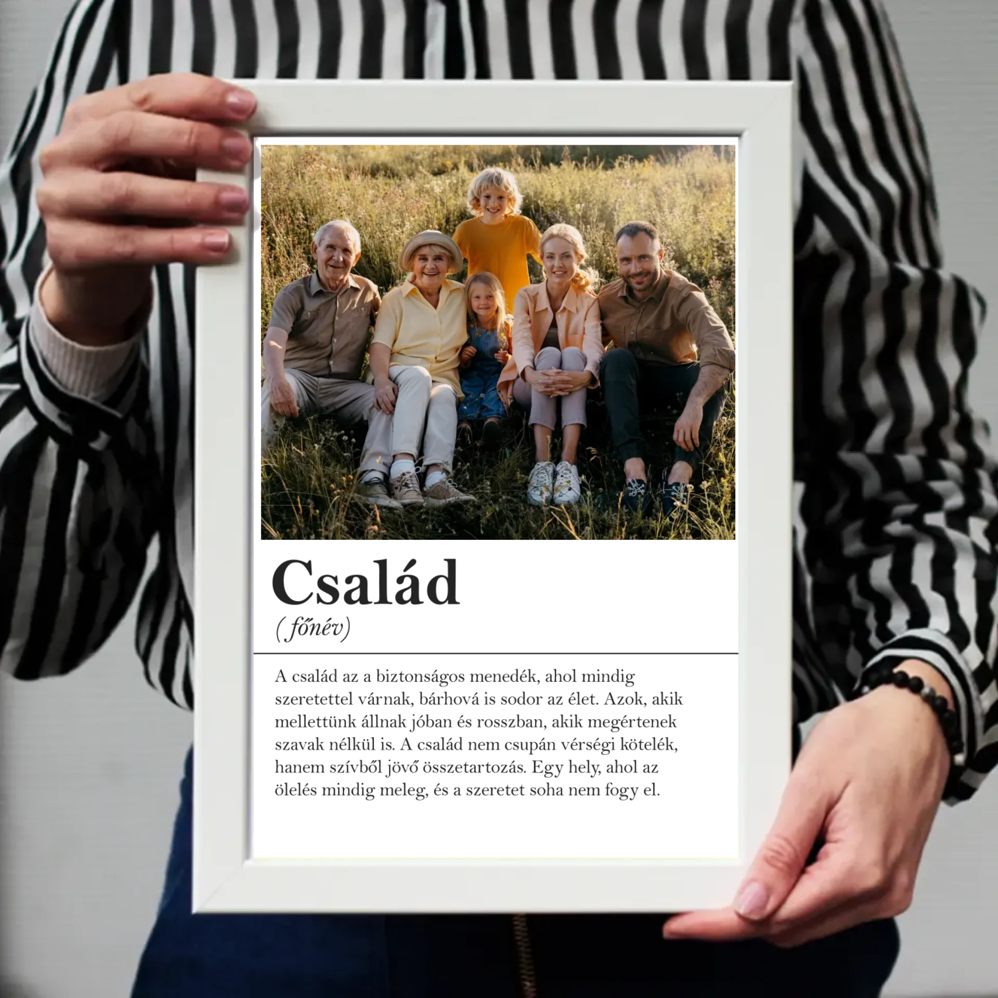 Egyedi képes család definíciós ajándék falikép