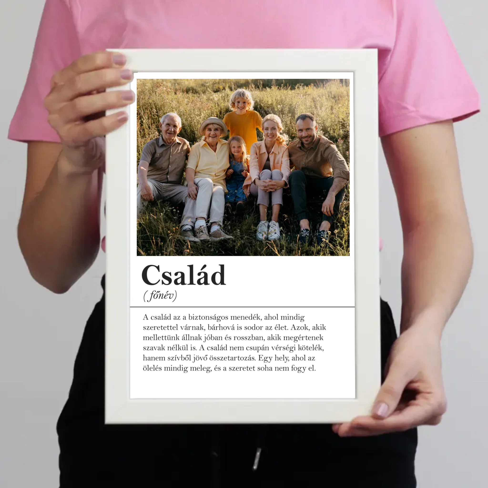 Egyedi képes család definíciós ajándék falikép