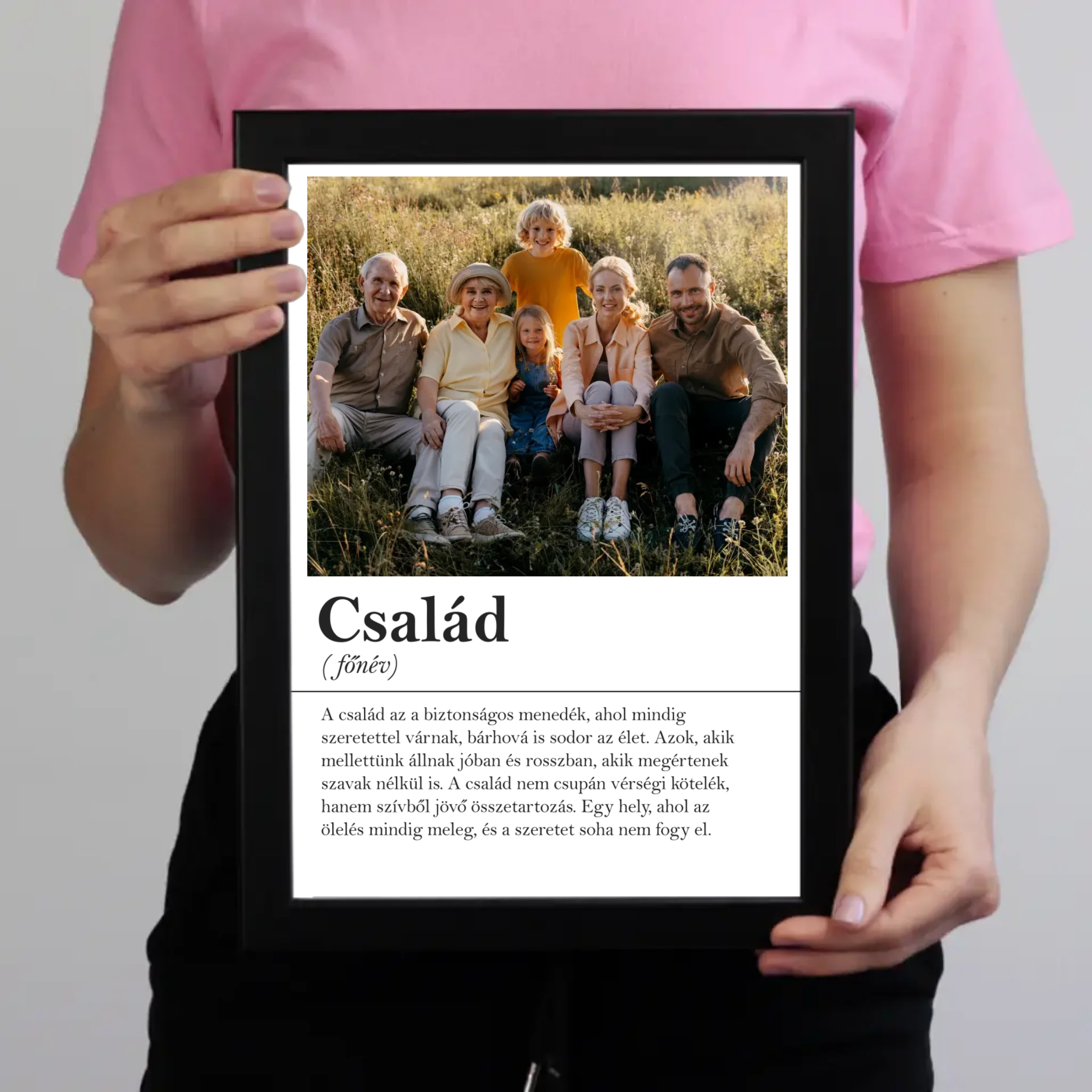 Egyedi képes család definíciós ajándék falikép