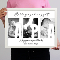 Ajándék Apáknak - Egyedi képes Apa szeretünk falikép