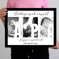 Ajándék Apáknak - Egyedi képes Apa szeretünk falikép