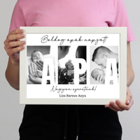 Ajándék Apáknak - Egyedi képes Apa szeretünk falikép