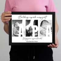 Ajándék Apáknak - Egyedi képes Apa szeretünk falikép