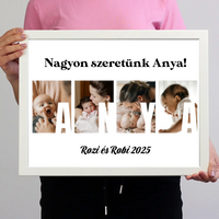 Ajándék Anyának - Egyedi képes Anya szeretünk falikép