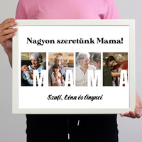 Ajándék Mamának - Egyedi képes Mama szeretünk falikép