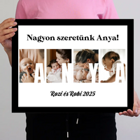 Ajándék Anyának - Egyedi képes Anya szeretünk falikép