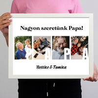 Ajándék Papának - Egyedi képes Papa szeretünk falikép