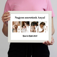 Ajándék Anyának - Egyedi képes Anya szeretünk falikép