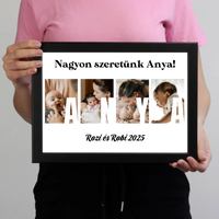 Ajándék Anyának - Egyedi képes Anya szeretünk falikép