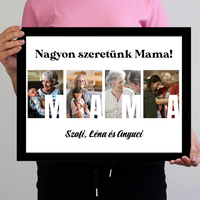 Ajándék Mamának - Egyedi képes Mama szeretünk falikép