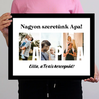 Ajándék Apának - Egyedi képes Apa szeretünk falikép