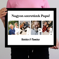 Ajándék Papának - Egyedi képes Papa szeretünk falikép
