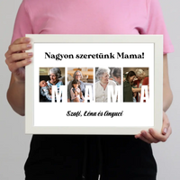 Ajándék Mamának - Egyedi képes Mama szeretünk falikép