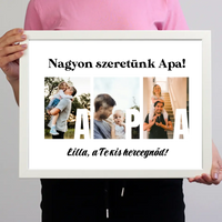 Ajándék Apának - Egyedi képes Apa szeretünk falikép