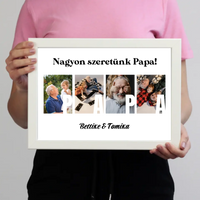Ajándék Papának - Egyedi képes Papa szeretünk falikép