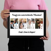 Ajándék Mamának - Egyedi képes Mama szeretünk falikép