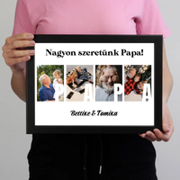 Ajándék Papának - Egyedi képes Papa szeretünk falikép