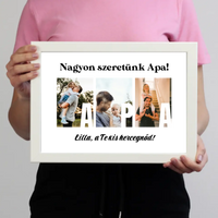 Ajándék Apának - Egyedi képes Apa szeretünk falikép