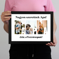 Ajándék Apának - Egyedi képes Apa szeretünk falikép